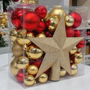 48 PCs Star & Baubles Christmas Tree Decorations Set