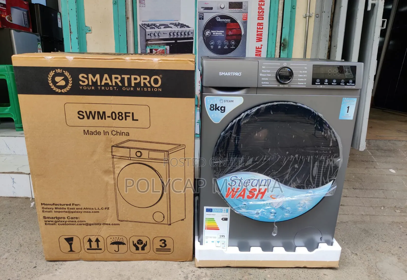 *Smartpro Washing Machine Frontload 8KG Steam Wash
