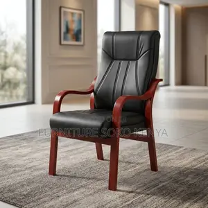 Executive Modern Leather Seats | Home Office Mahogany Chair