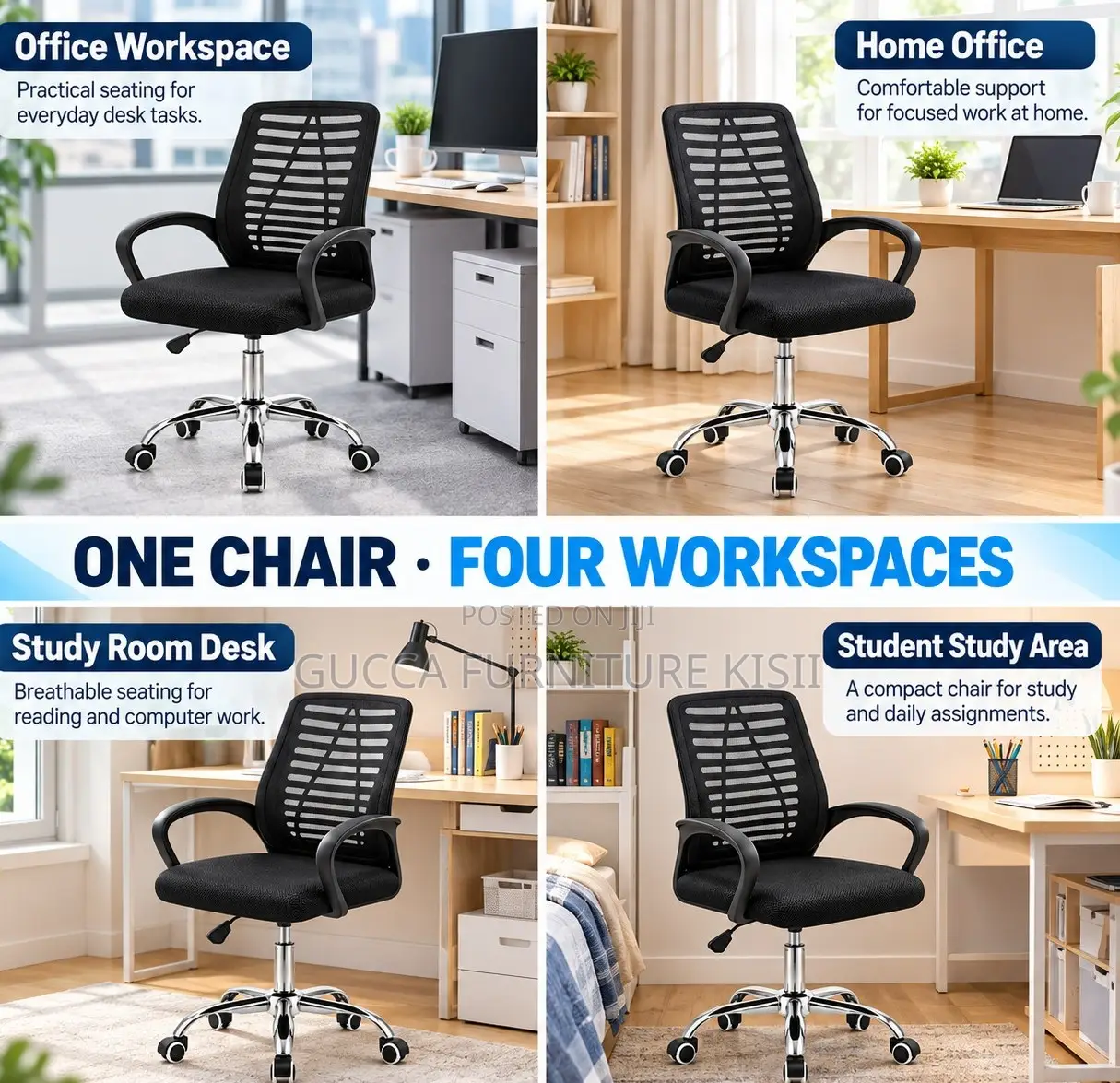 Low Back Breathable Mesh Secretarial Chair