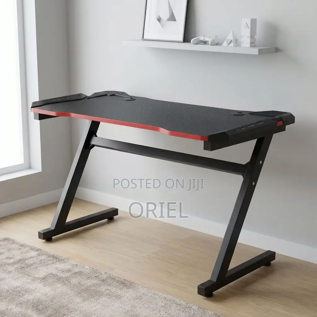 Office Desk : Black Gaming Desk for Computer Setup