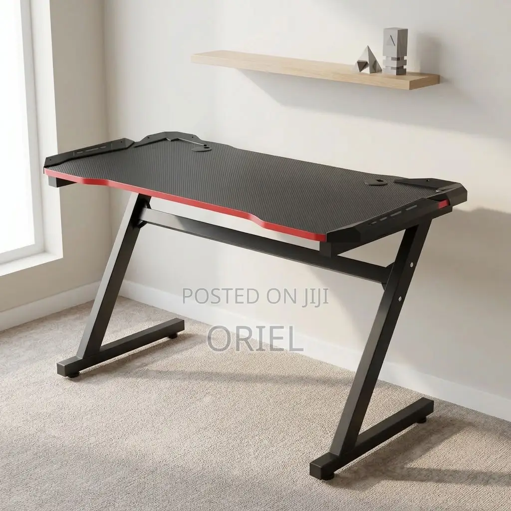 Office Desk : Black Gaming Desk for Computer Setup