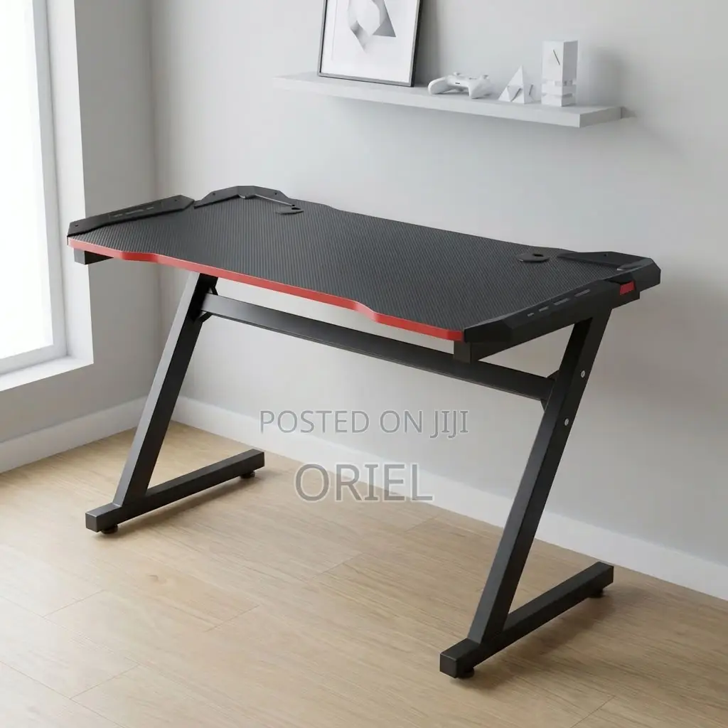 Office Desk : Black Gaming Desk for Computer Setup