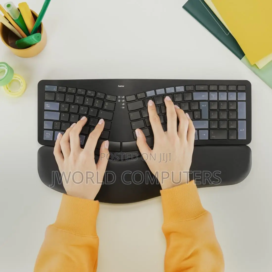 Hama Wireless Ergonomic Keyboard With Cushioned Palm Rest Wk-900e