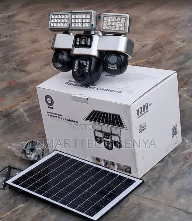 4G Triple Lens Solar CCTV Camera With Integrated Solar Light Vts30a