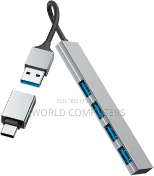 Hama 4in1 Ultra Slim USB Hub + USB-C Adapter (200141)