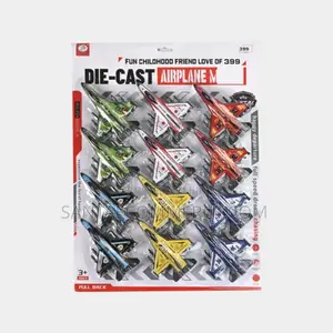 12-Piece Die-Cast Aeroplane Pull-Back Fighter Jet Airplane Toy Set