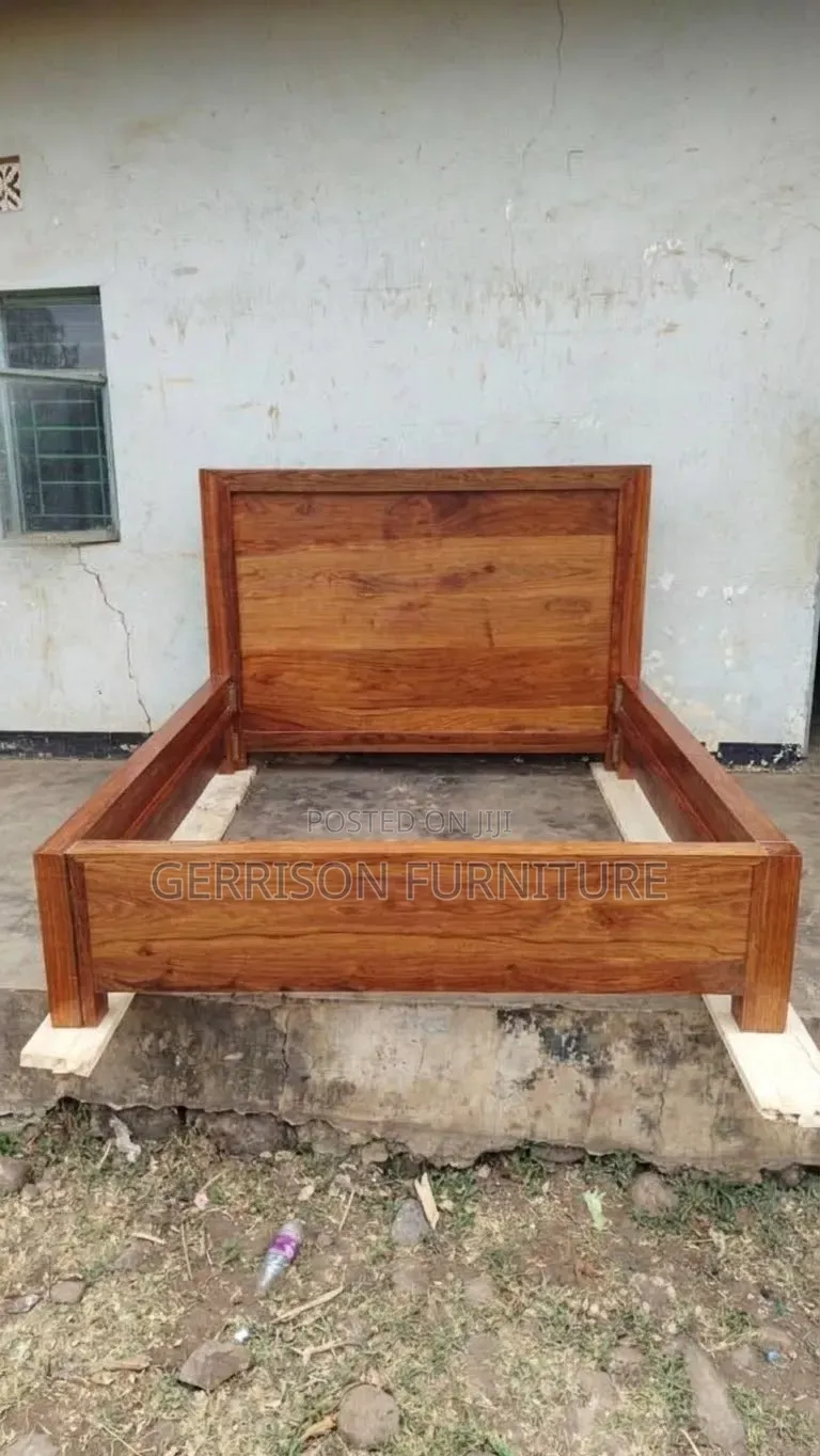 5x6 Modern Solid Hardwood Timber Bed Frame - Premium Gloss Finish