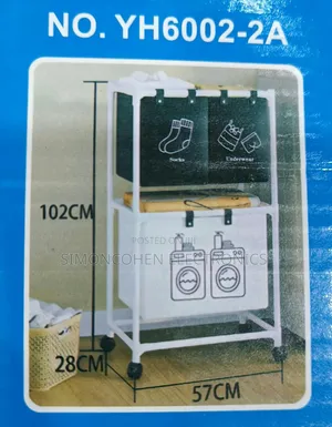Folding Dirty Clothes 3 Baskets Laundry Rack