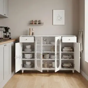 Kitchen Cabinet; 4-Door Utensils Kitchen Organizer
