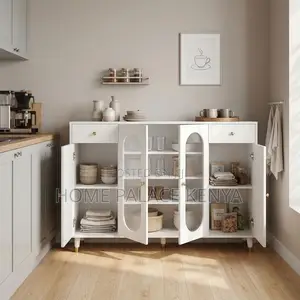 Kitchen Cabinet; 4-Door Utensils Kitchen Organizer