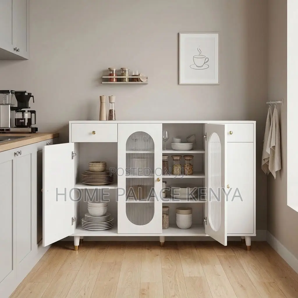Kitchen Cabinet; 4-Door Utensils Kitchen Organizer
