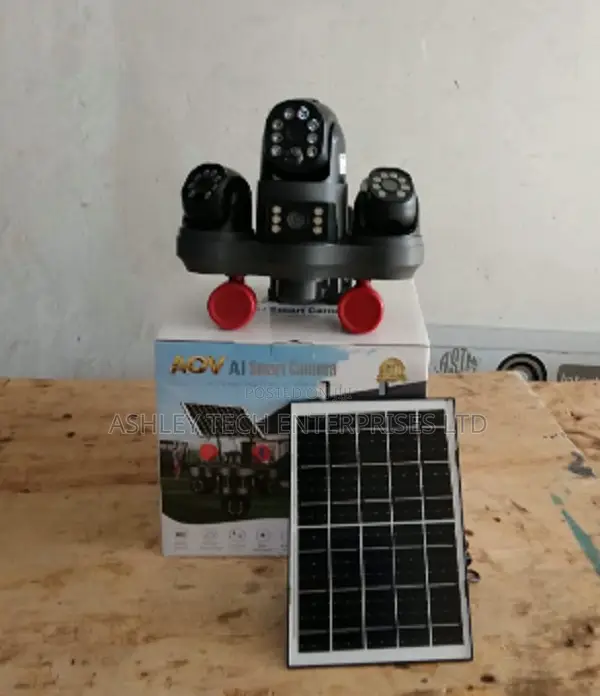 V380 Quad Lens Remote View Security Camera With Solar Panel