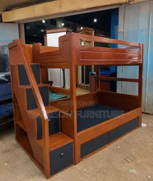 Solid Wood Kids Bunk Bed With Storage Staircase & Under-Bed Drawers