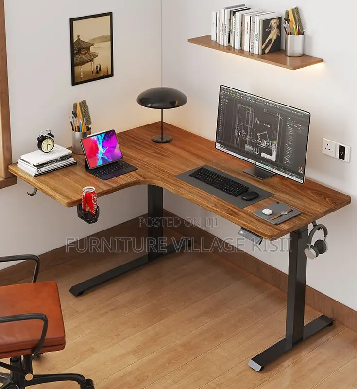 L-Shaped Electrical Addjustable Office Desk