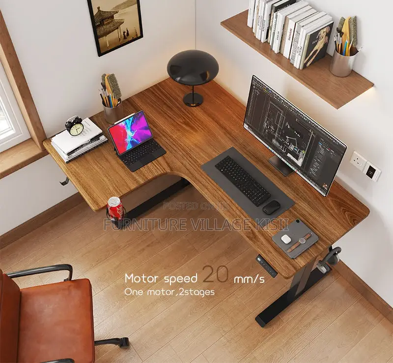 L-Shaped Electrical Addjustable Office Desk