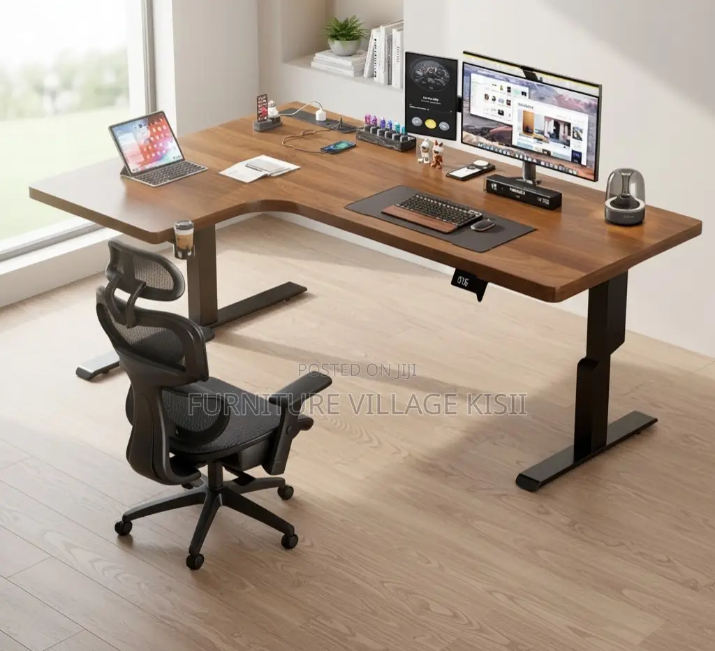 L-Shaped Electrical Addjustable Office Desk