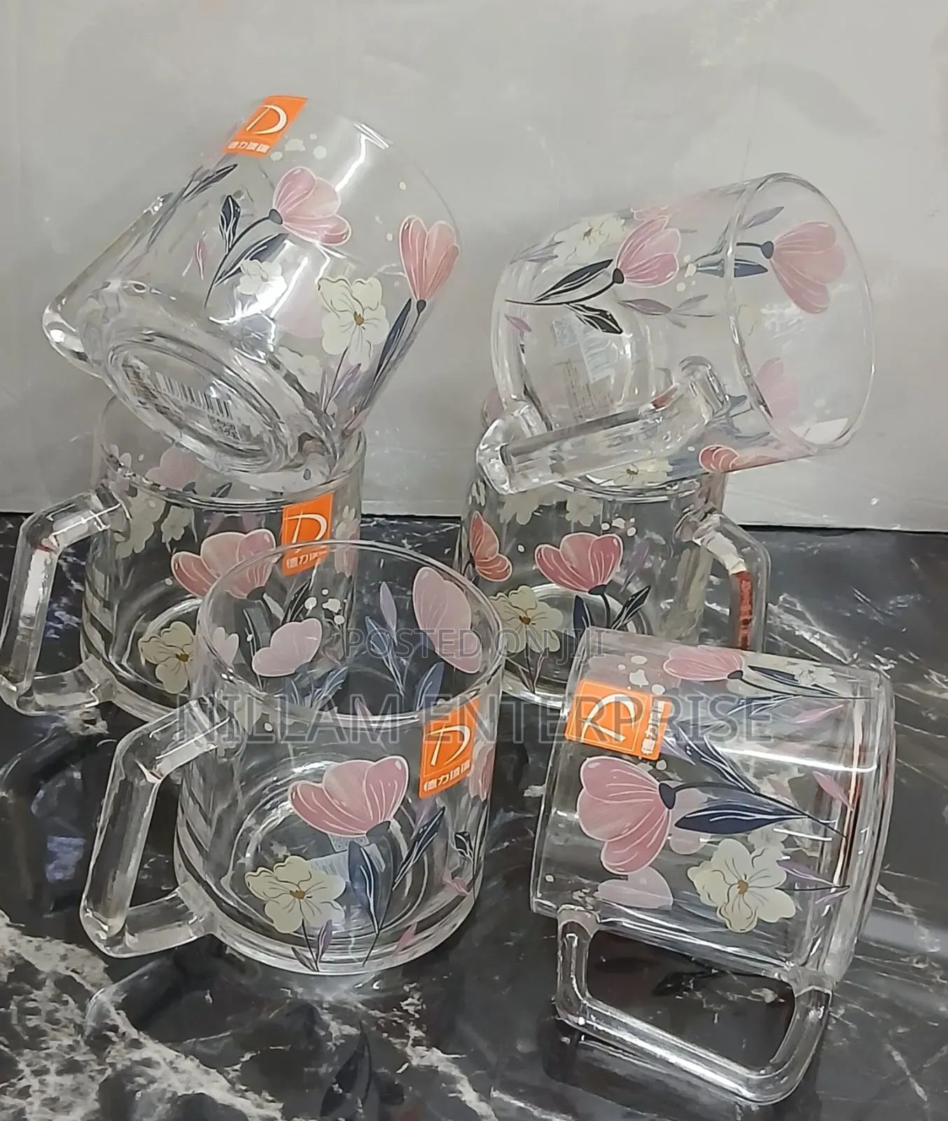 High Quality Borosilicate Flowered Water,juice Glasses