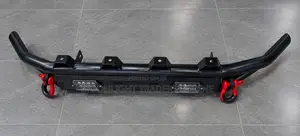 Toyota Hilux Revo Black Grill Guard With U Shackle and LEDs