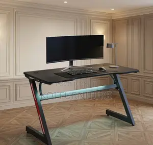 Gamers Black Ergonomic Desk | Home Office Gaming Table