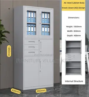 Metallic Lockable Filing Cabinet With Safe