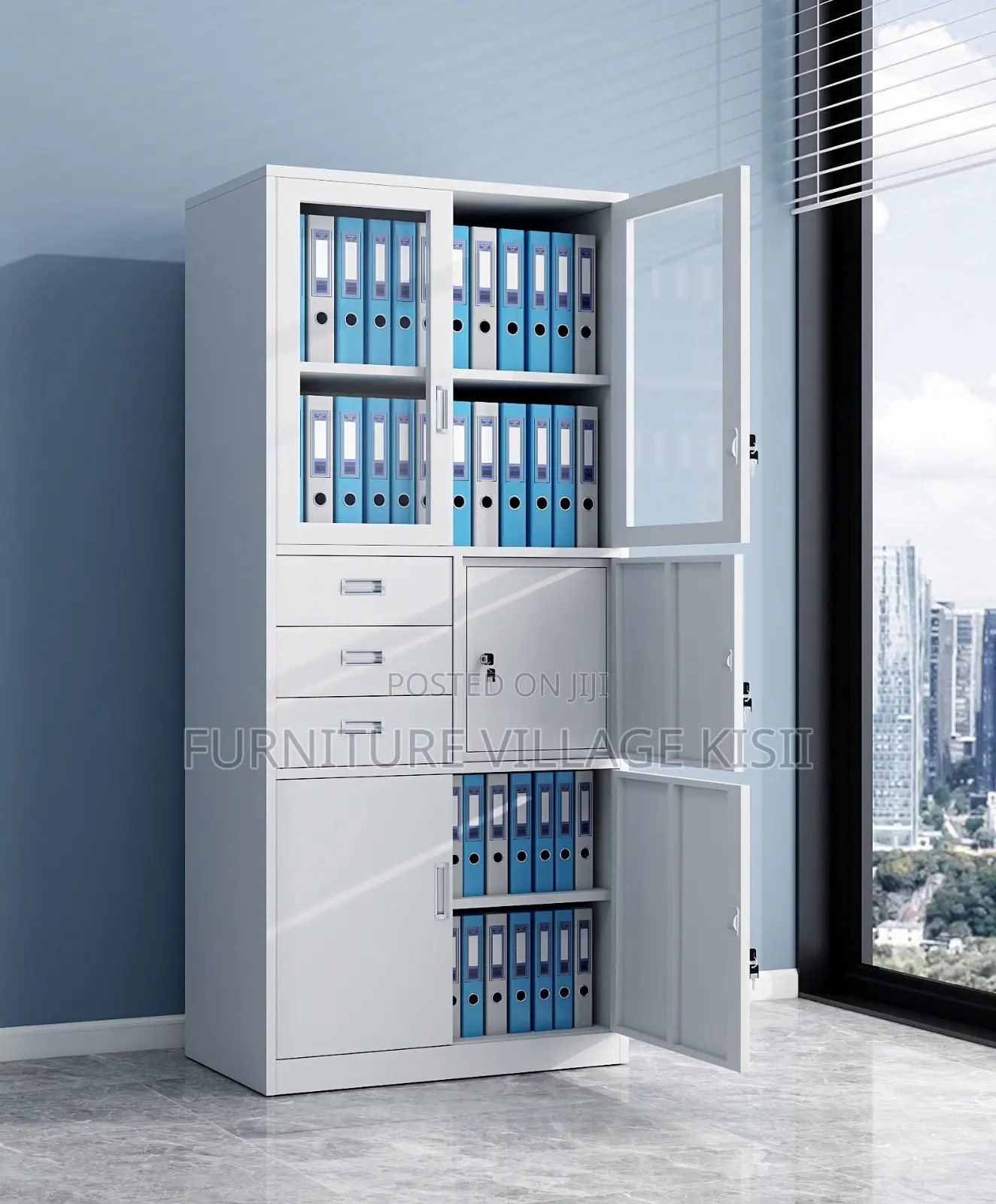 Metallic Lockable Filing Cabinet With Safe
