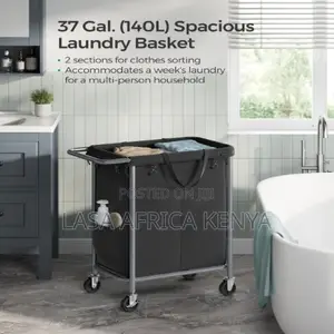 Rolling Laundry Hamper With Wheels & Removable Liner-140l