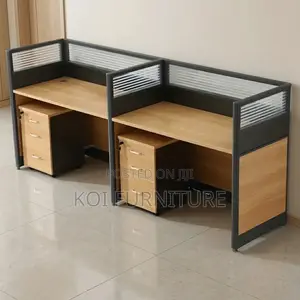 Brown 2_User Workstation | Straight Modern Table Station