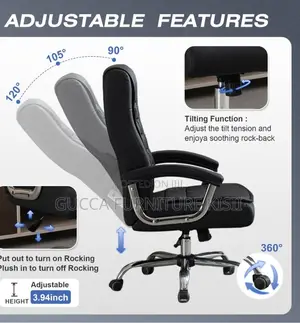 Leather High Back Leather Chair With Ergonomic Back Rest