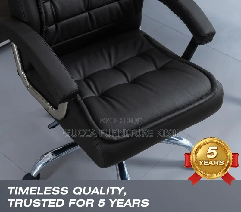 Leather High Back Leather Chair With Ergonomic Back Rest