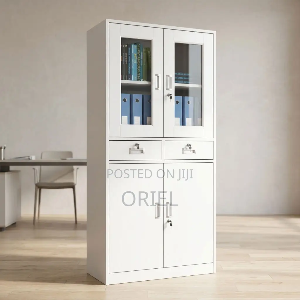 2-Door Office Storage Cabinet – Compact Cupboard for Small Offices