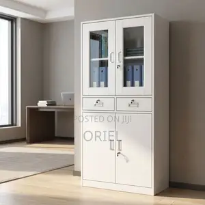 2-Door Office Storage Cabinet – Compact Cupboard for Small Offices