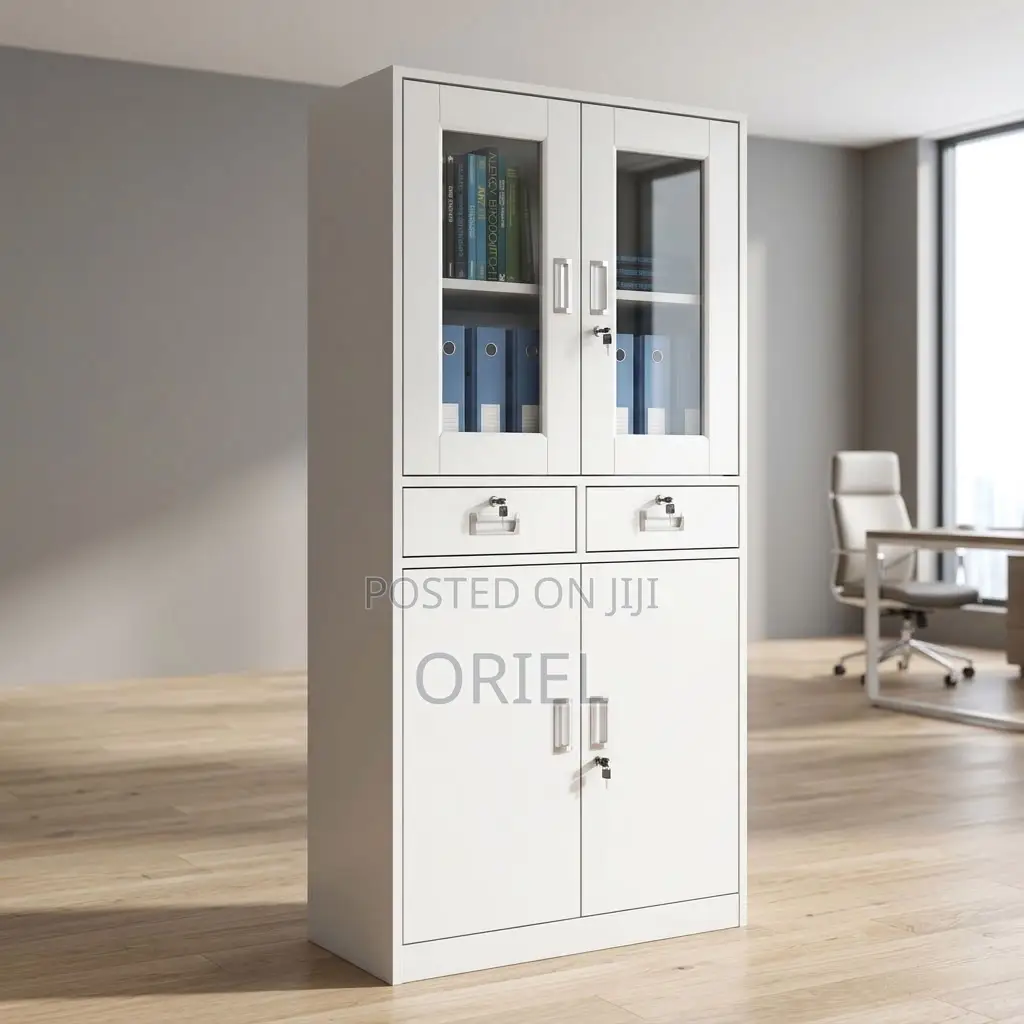 2-Door Office Storage Cabinet – Compact Cupboard for Small Offices
