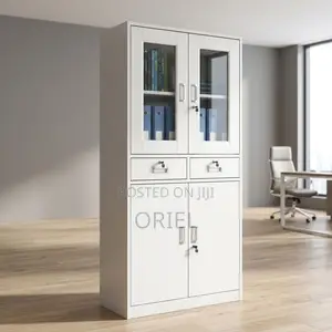2-Door Office Storage Cabinet – Compact Cupboard for Small Offices