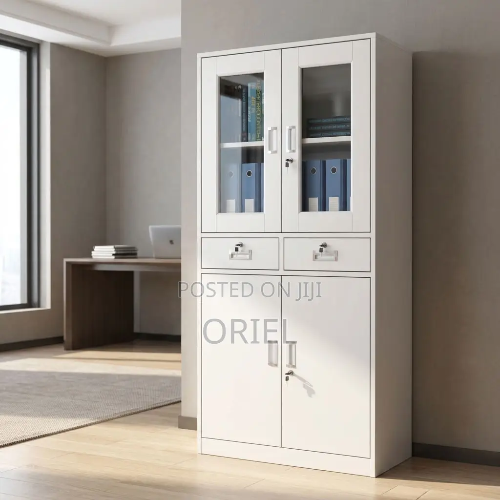2-Door Office Storage Cabinet – Compact Cupboard for Small Offices