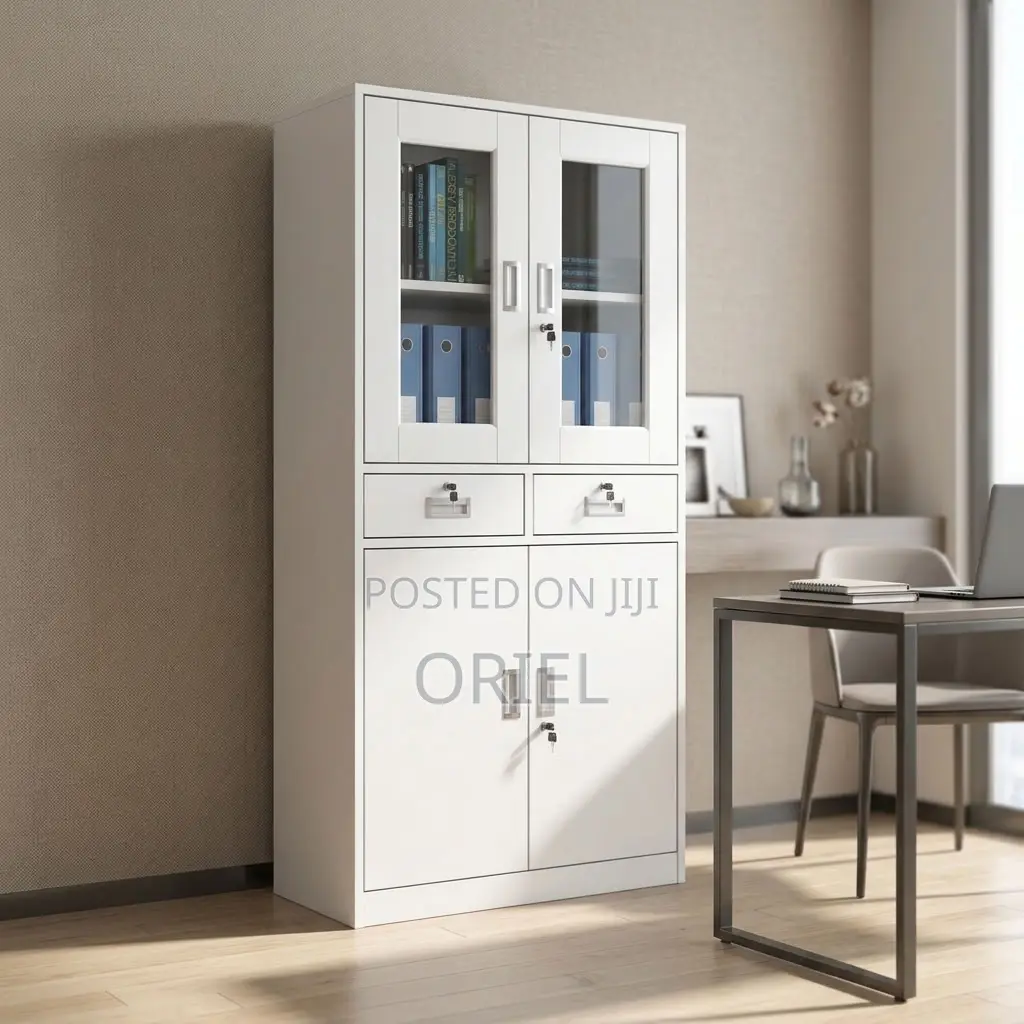 2-Door Office Storage Cabinet – Compact Cupboard for Small Offices
