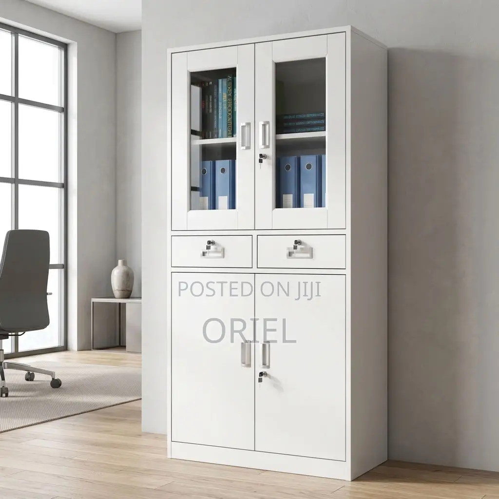 2-Door Office Storage Cabinet – Compact Cupboard for Small Offices