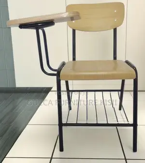 Wooden Classroom Chair With Attached Writing Pad