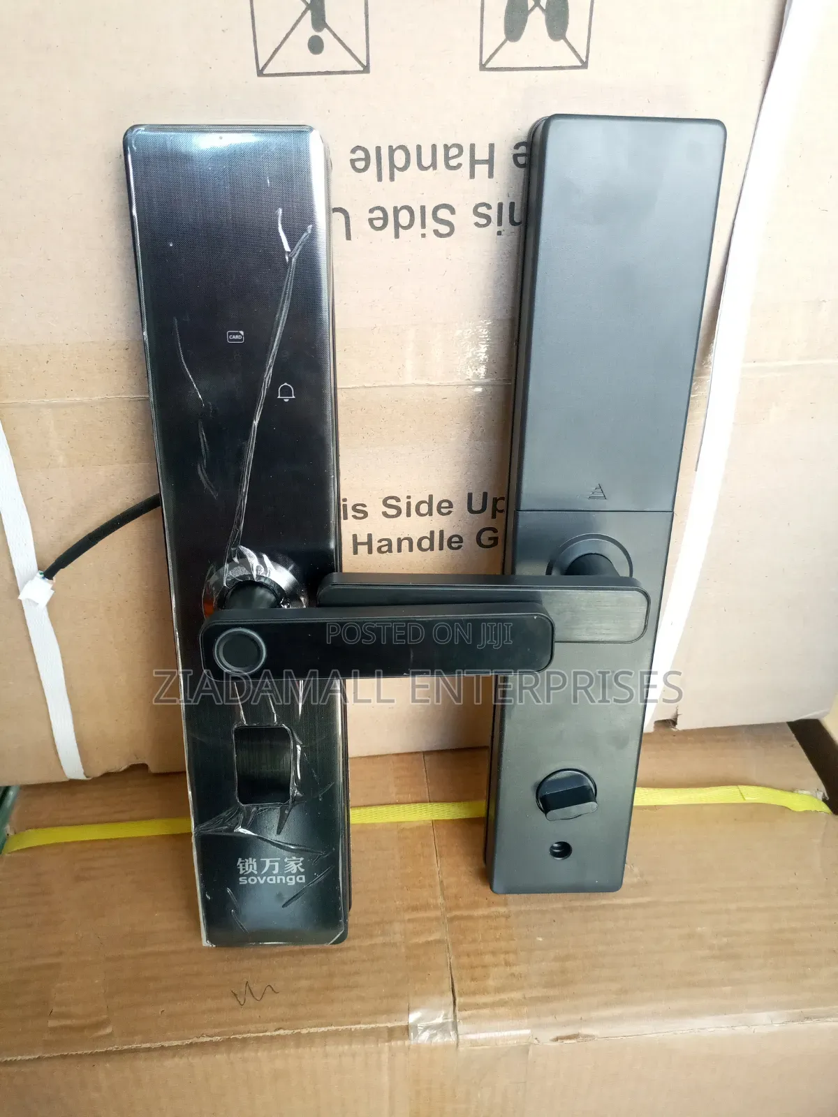 Black Smart Door Handle Lock - Fingerprint - Sovanga - New