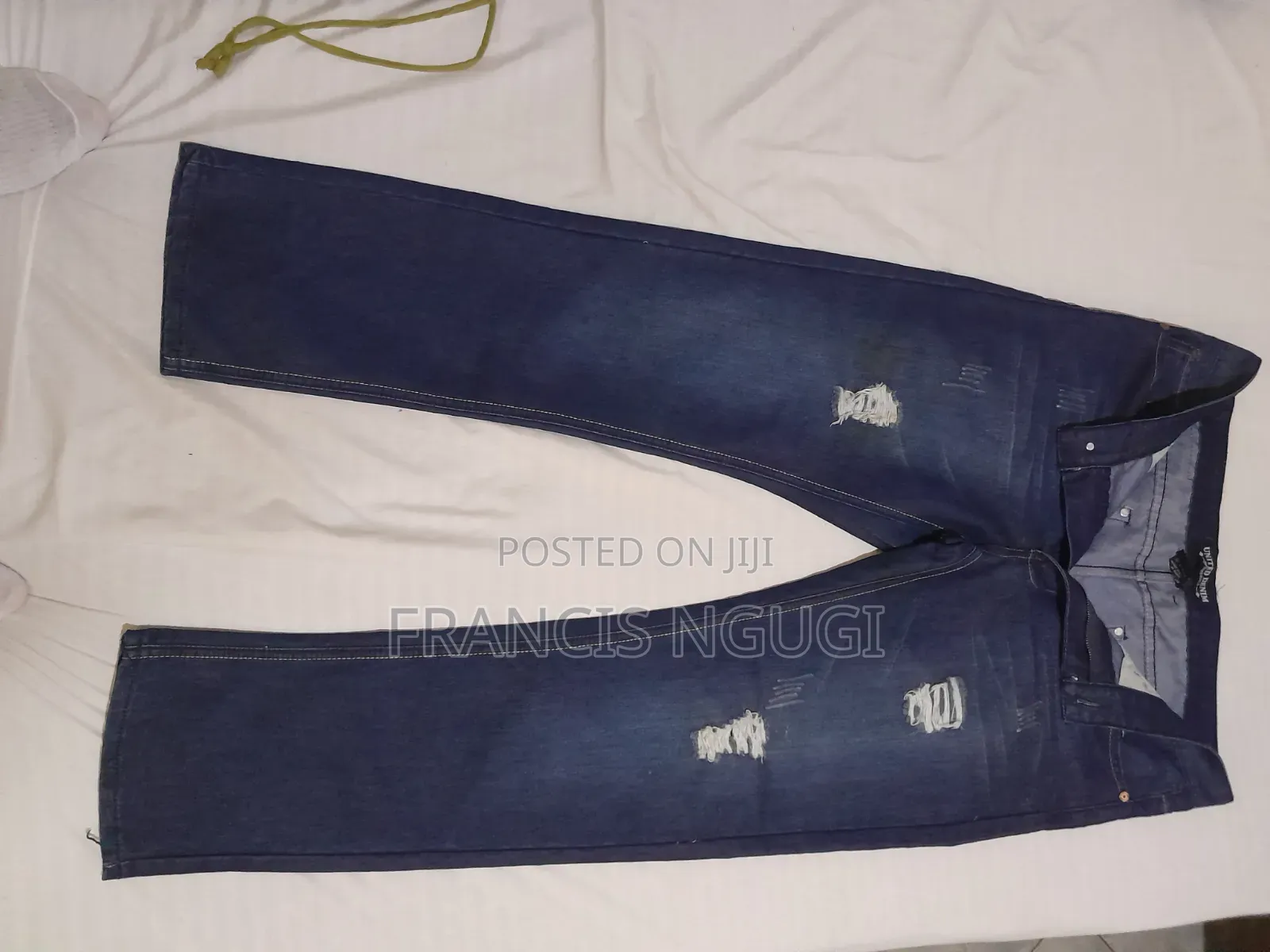 Men's Blue, Slight Rugged Denim Jeans