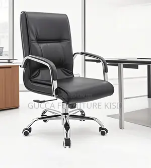 Medium Back Ergonomic Leather Workstation Chair