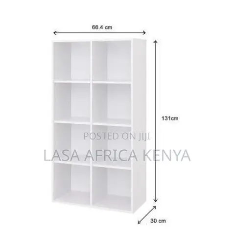 8-Cube Bookcase for Home and Office - White