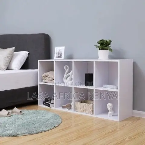 8-Cube Bookcase for Home and Office - White