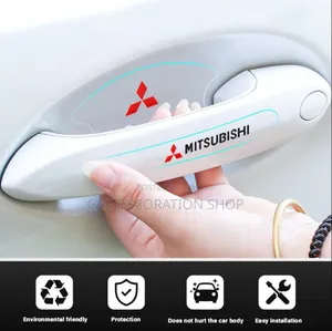 4pcs Mitsubishi Door Handles+4pcs Door Bowl Clear Stickers