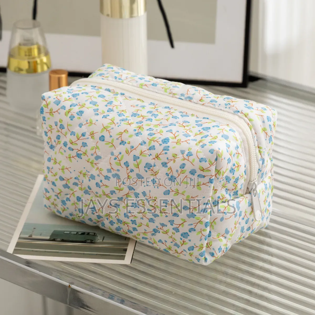 Portable, Floral Essentials Bag
