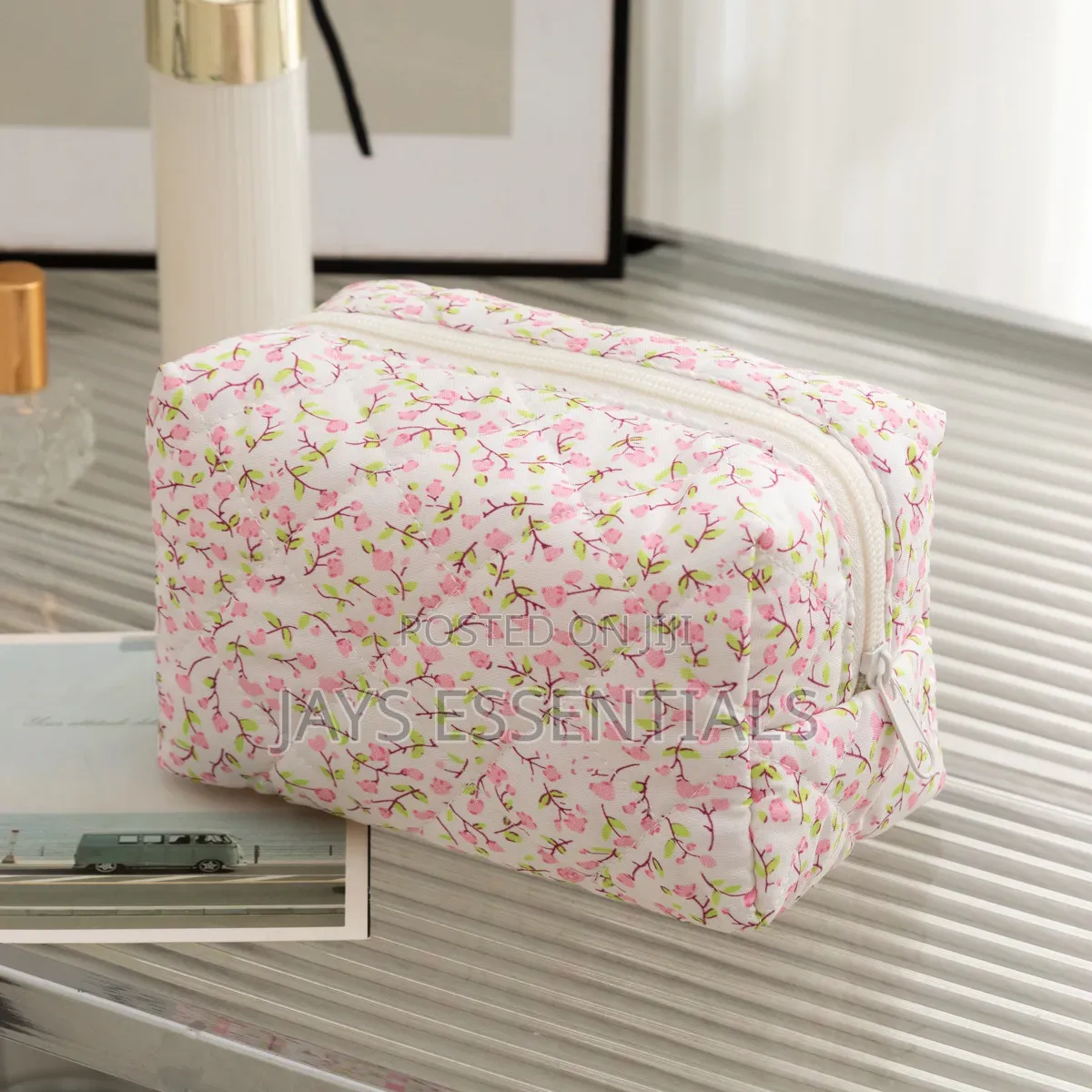 Portable, Floral Essentials Bag