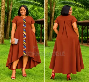 Kikuyu Brown High Low Ankara Style
