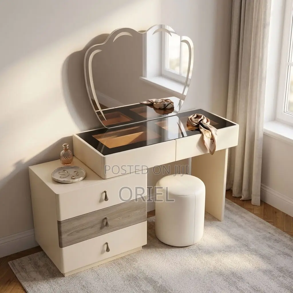Modern Dressing Table With Mirror – Stylish Vanity With Storage