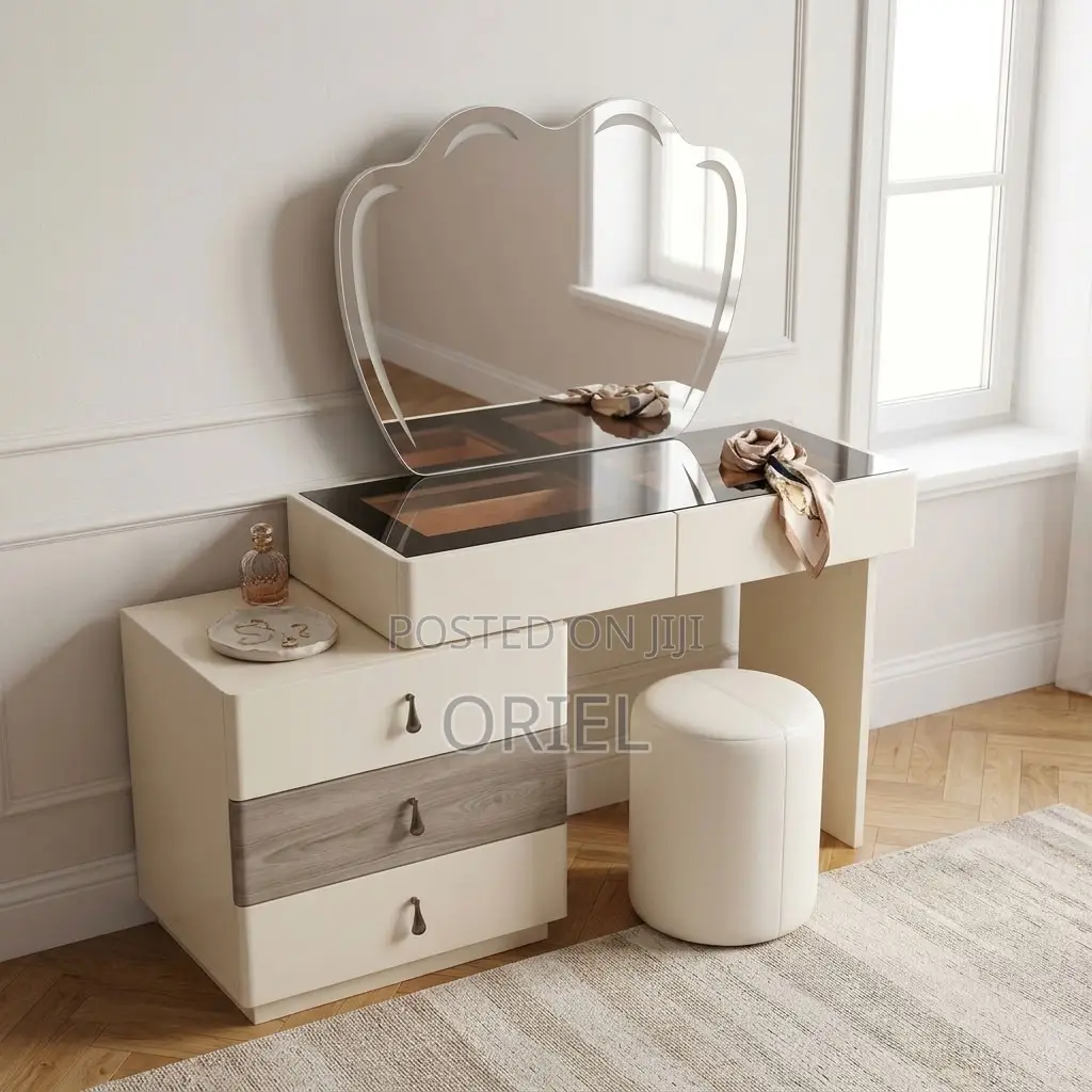 Modern Dressing Table With Mirror – Stylish Vanity With Storage
