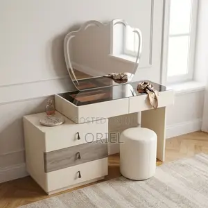 Modern Dressing Table With Mirror – Stylish Vanity With Storage